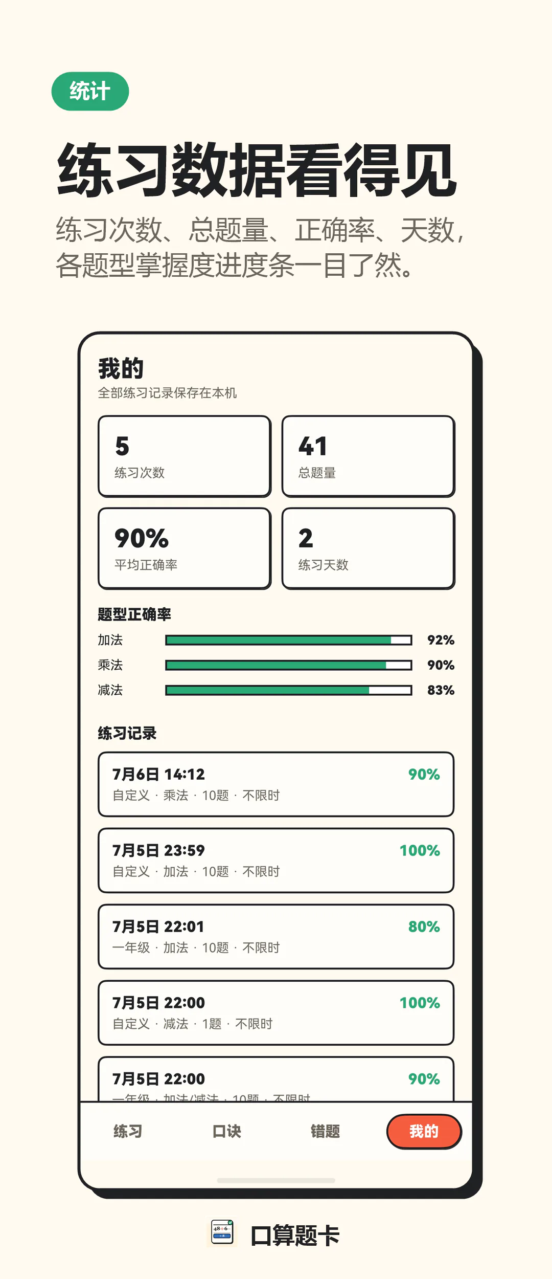 练习数据统计截图